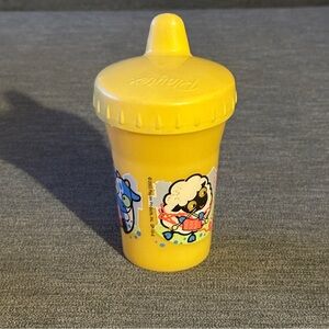 Y2K Vintage 2003 Yellow Playtex Sippy Cup with Cartoon Design